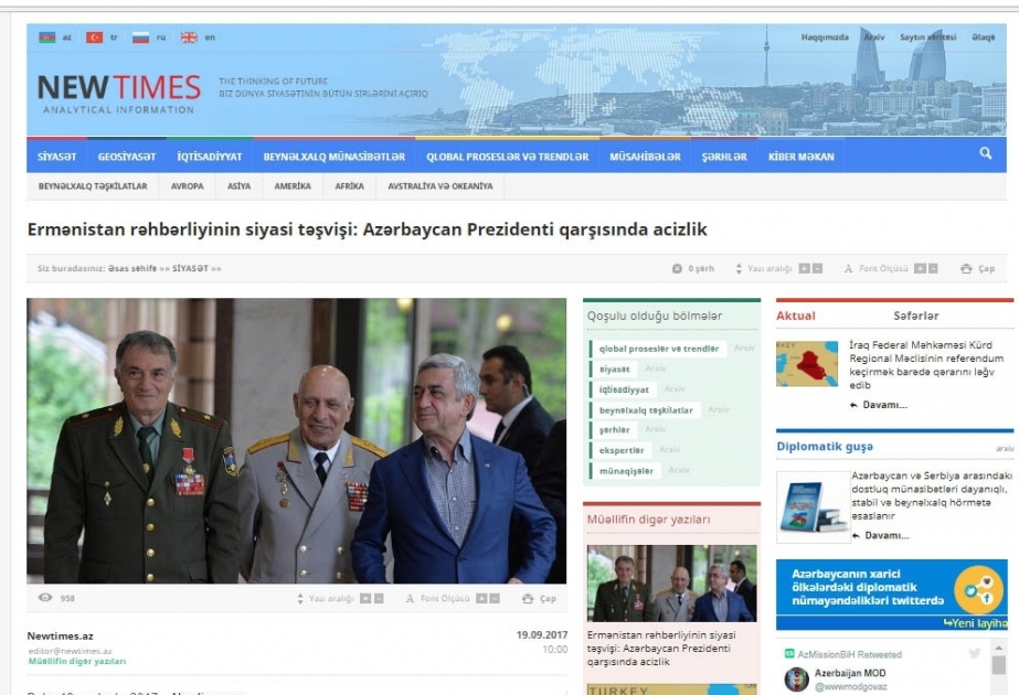 Ermənistan rəhbərliyinin siyasi təşvişi: Azərbaycan Prezidenti qarşısında acizlik