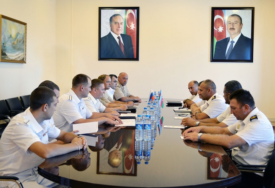 Hərbi Dəniz Qüvvələrində Rusiya Xəzər Flotiliyasının hərbi gəmilərinin heyətləri ilə görüş keçirilib