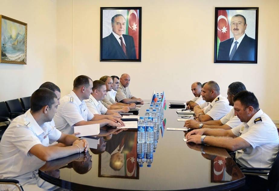 Representatives of Azerbaijan Naval Forces hold meeting with crews of warships of Russian Caspian Flotilla