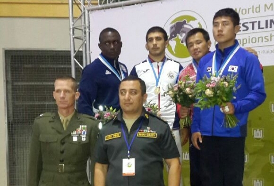 Azərbaycan idmançıları hərbçilər arasında güləş üzrə dünya çempionatının ilk günündə beş medal qazanıblar