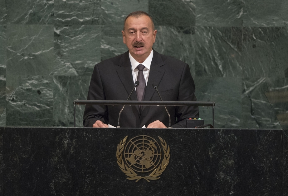 Aserbaidschans Präsident Ilham Aliyev spricht vor UN-Vollversammlung VIDEO