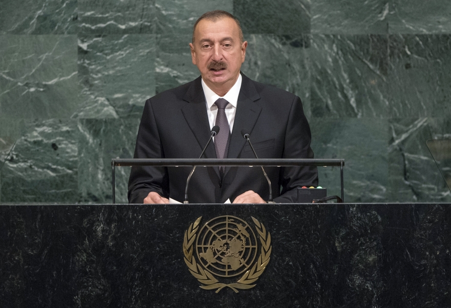 Azərbaycan Prezidenti İlham Əliyev BMT-nin Baş Assambleyasının 72-ci sessiyasının açılışında çıxış edib  YENİLƏNİB 3 VİDEO