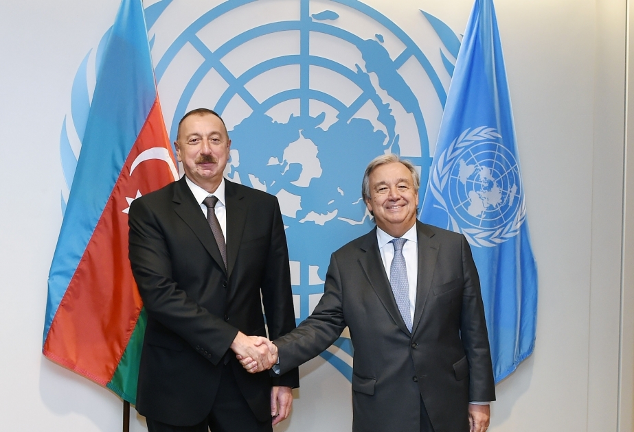 Staatspräsident Ilham Aliyev trifft sich in New York mit UNO-Generalsekretär António Guterres VIDEO