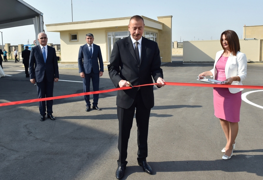 Staatspräsident Ilham Aliyev nimmt an der Eröffnung des Balakhani Industrieparks teil VIDEO