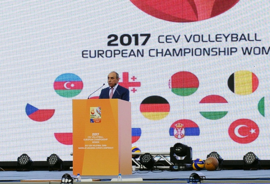 Cérémonie d’ouverture de la finale du Championnat d’Europe de volley-ball féminin