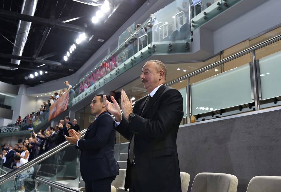 Azerbaijan won opener at 2017 CEV Volleyball European Championship – WomenPresident Ilham Aliyev watched national team`s game VIDEO