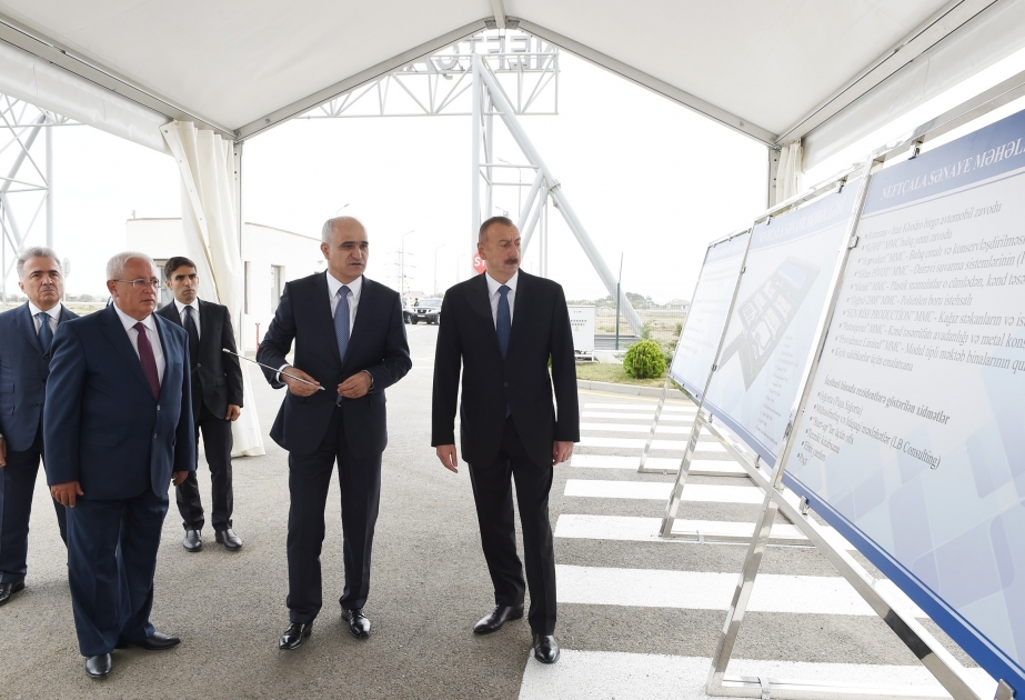 Президент Азербайджана Ильхам Алиев принял участие в открытии Нефтчалинского промышленного квартала  ОБНОВЛЕНО ВИДЕО