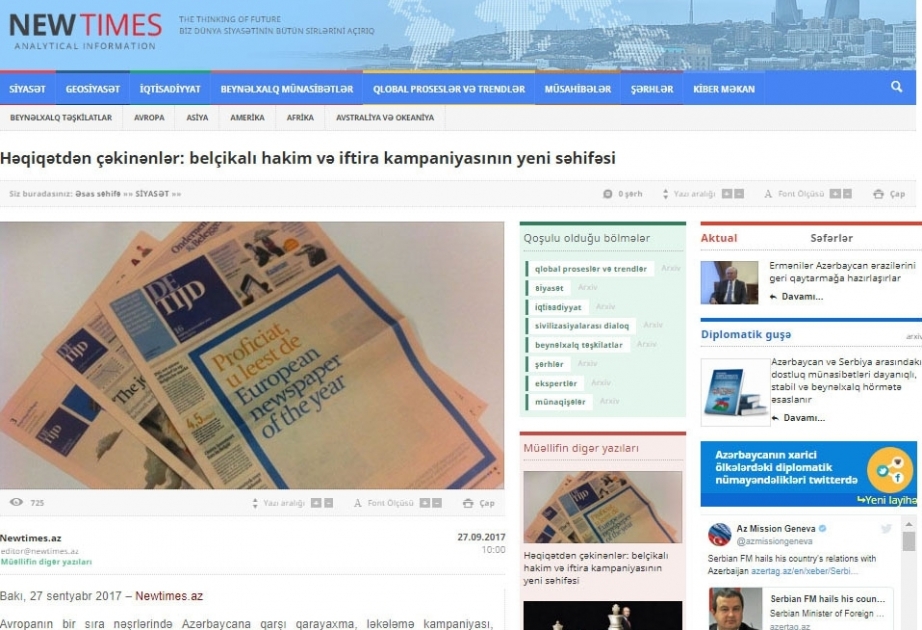 Həqiqətdən çəkinənlər: belçikalı hakim və iftira kampaniyasının yeni səhifəsi