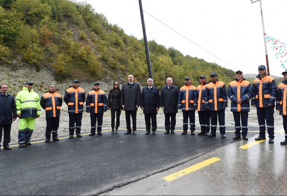 Prezident İlham Əliyev Şamaxıda Pirqulu-Dəmirçi avtomobil yolunun açılışını edib VİDEO