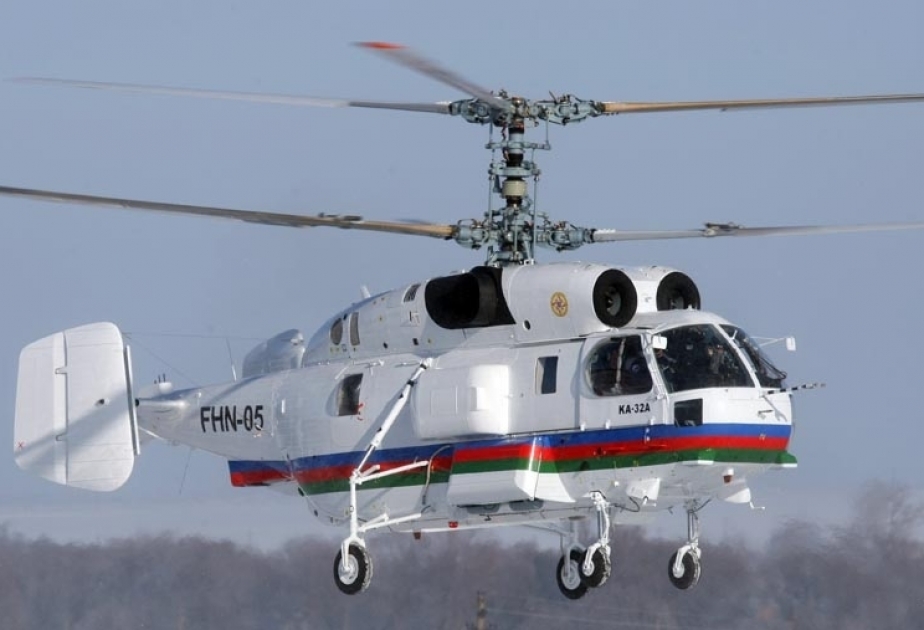 К поиску иностранных граждан в Шамахы привлечен вертолет «Ka-32A» Авиационного отряда МЧС