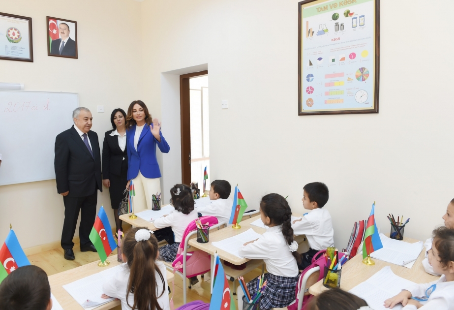 Azərbaycanın Birinci vitse-prezidenti Ramanada Qubadlı rayon Xanlıq kənd orta məktəbinin yeni binasında yaradılan şəraitlə tanış olub