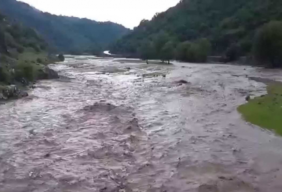 Qanıx çayının Əyriçay məntəqəsində suyun səviyyəsi 42 santimetr artıb