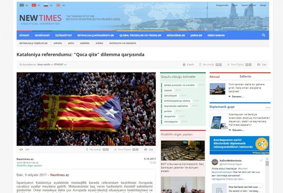 Kataloniya referendumu: “Qoca qitə” dilemma qarşısında