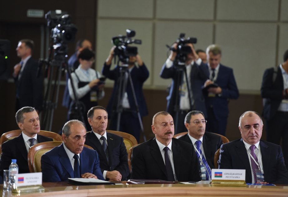 President Ilham Aliyev attended expanded session of CIS Heads of State Council in Sochi VIDEO