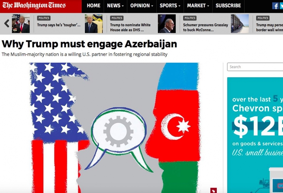 The Washington Times о необходимости более тесного сотрудничества между США и Азербайджаном