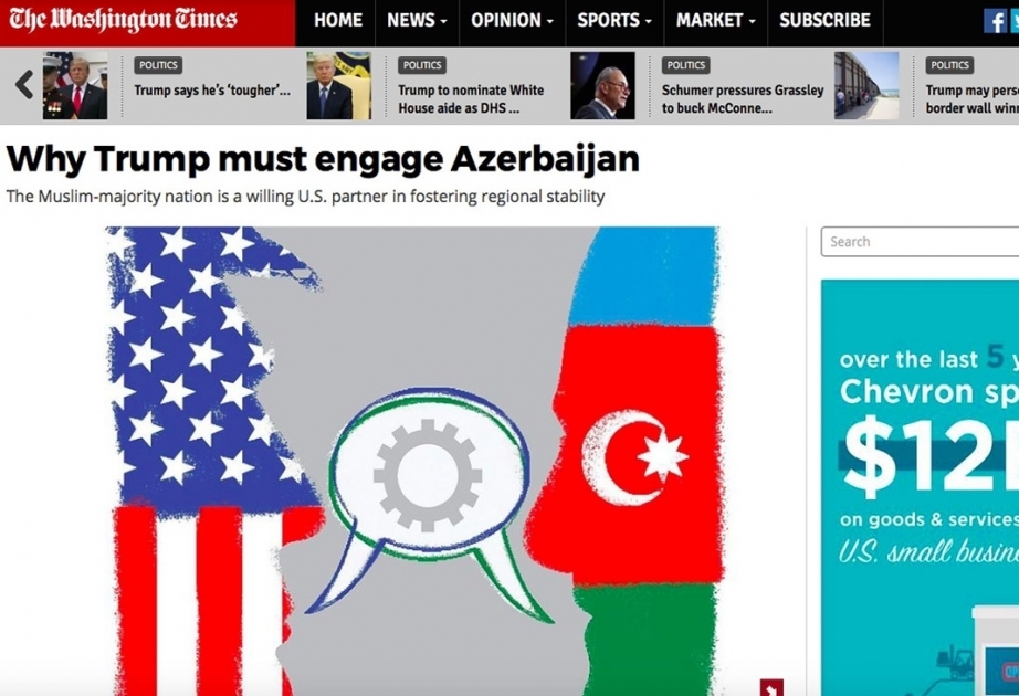 “The Washington Times”: ABŞ Azərbaycanla daha sıx əməkdaşlıq etməlidir
