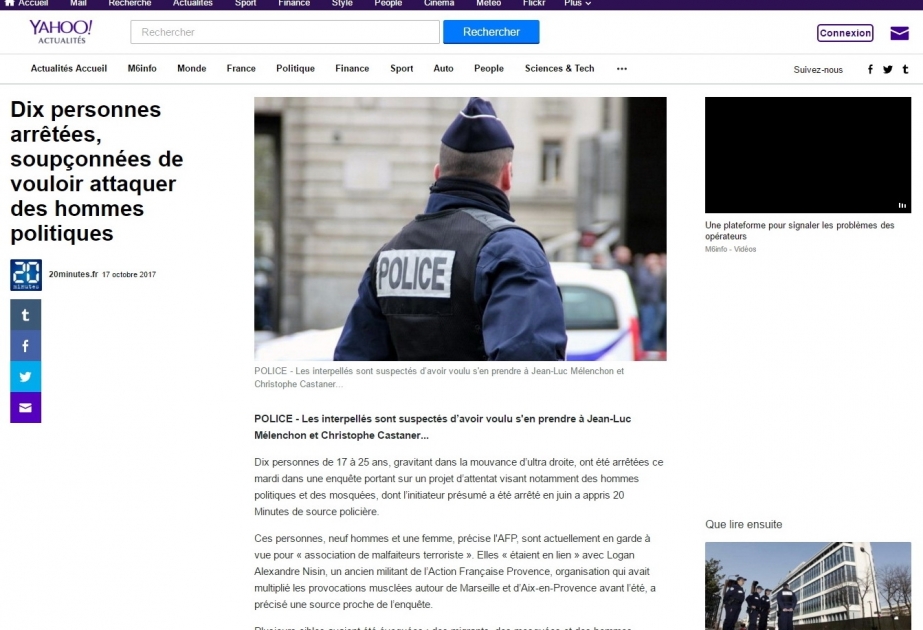 Fransada terror aktları törətməyi planlaşdıran 10 nəfər saxlanılıb