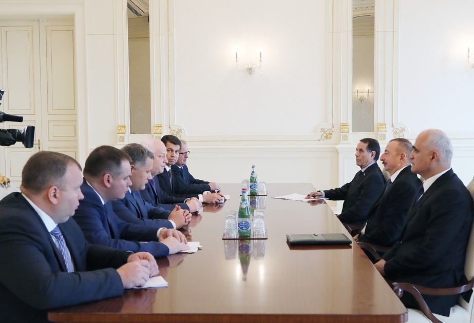 伊利哈姆·阿利耶夫总统接见乌克兰第一副总理率领的代表团