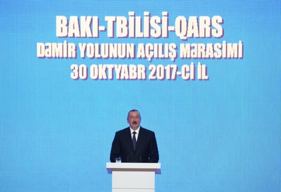 Prezident İlham Əliyev: Bakı-Tbilisi-Qars dəmir yolu tarixi layihədir