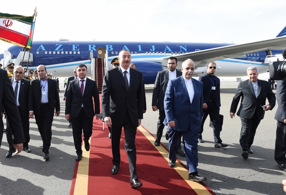 الرئيس الاذربيجاني يصل في زيارة عمل الى ايران