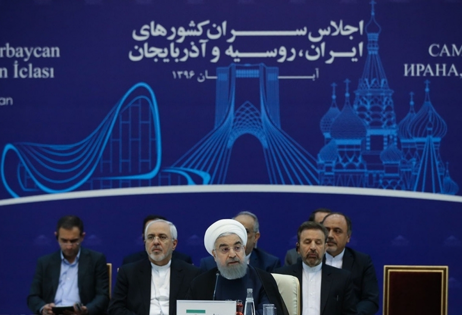 Həsən Ruhani: Şimal-Cənub Beynəlxalq Nəqliyyat Dəhlizi İran, Azərbaycan və Rusiya üçün strateji xarakter daşıyır