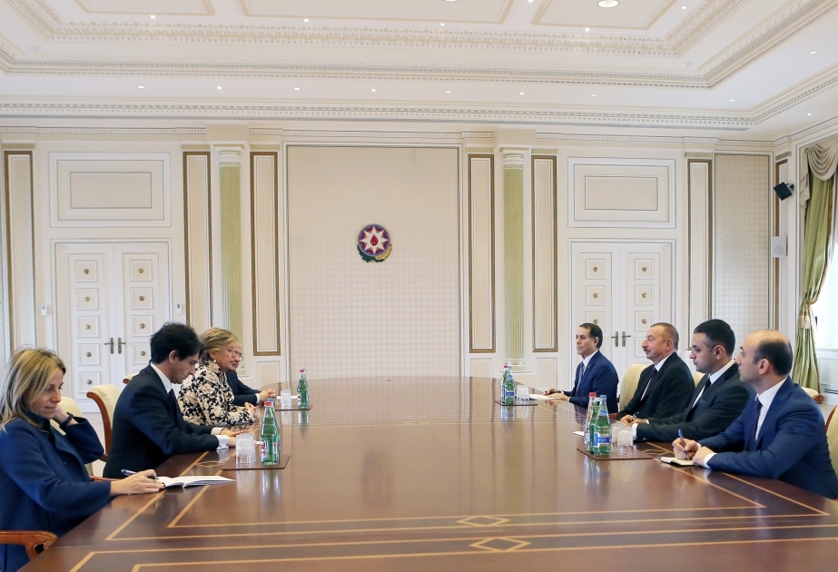 Le président Ilham Aliyev a reçu une délégation conduite par la vice-présidente du Sénat italien VIDEO