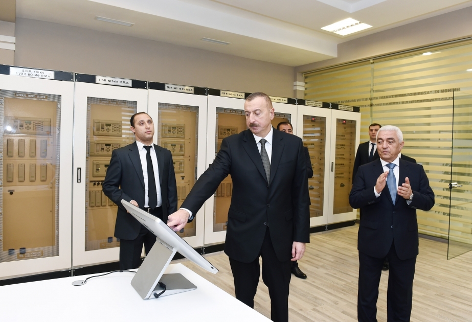 Staatspräsident Ilham Aliyev weiht Umspannwerk "Yeni Ganja" ein VIDEO