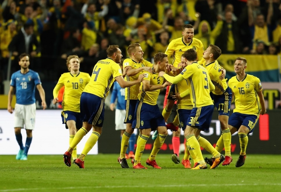 Futbol üzrə dünya çempionatının pley-off mərhələsində İsveç yığması İtaliyanı məğlub edib