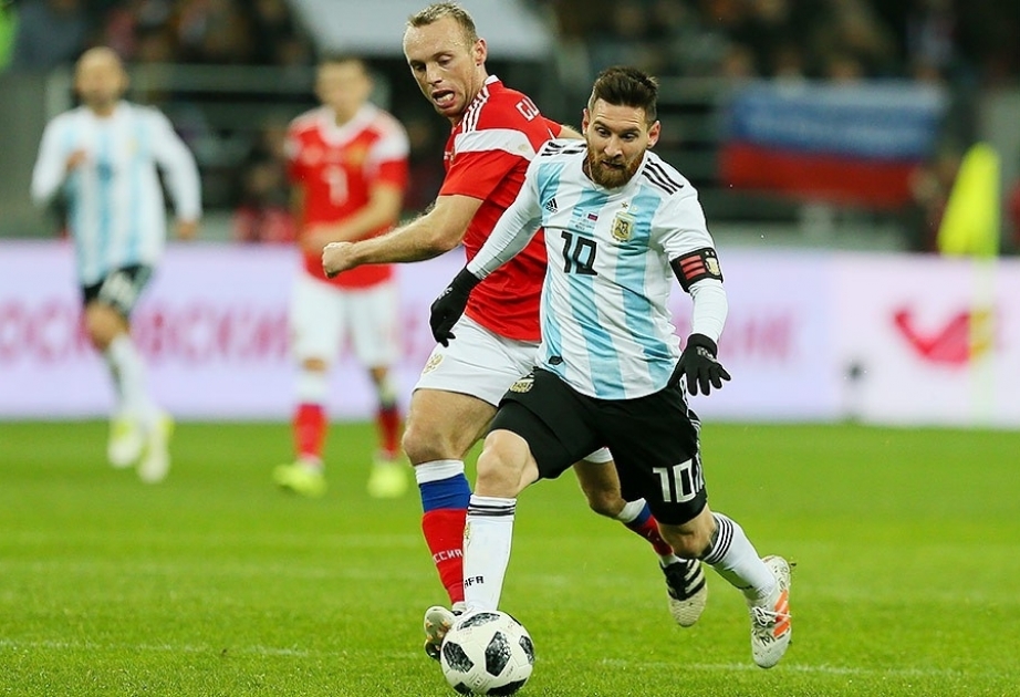 Futbol üzrə Argentina milli komandası yoldaşlıq görüşündə Rusiyaya qalib gəlib