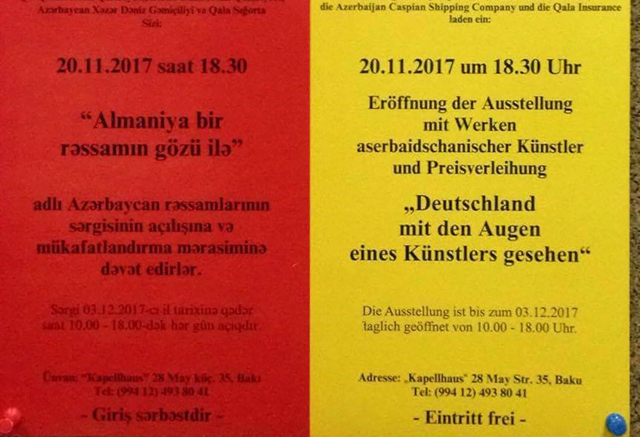 Bakıda “Almaniya bir rəssamın gözü ilə” sərgisi açılacaq