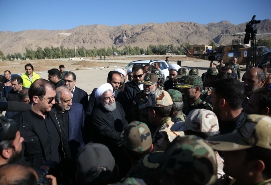 Iranian President Rouhani in Kermanshah to assess quake damage
