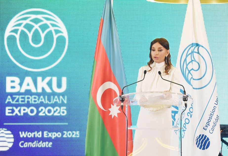 Baku`s bid to host World Expo 2025 was introduced in Paris Azerbaijan`s First Vice President Mehriban Aliyeva attended the event