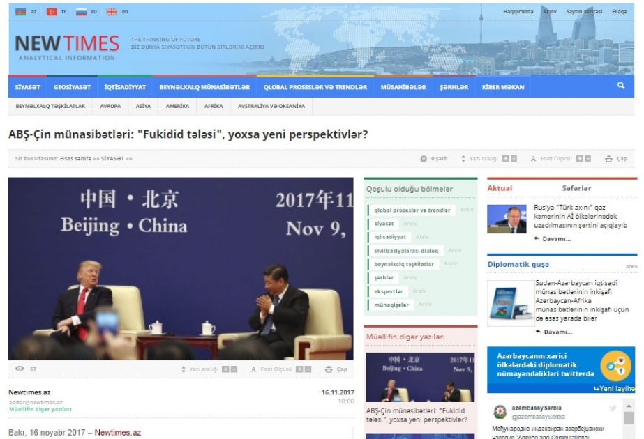 ABŞ-Çin münasibətləri: "Fukidid tələsi", yoxsa yeni perspektivlər?