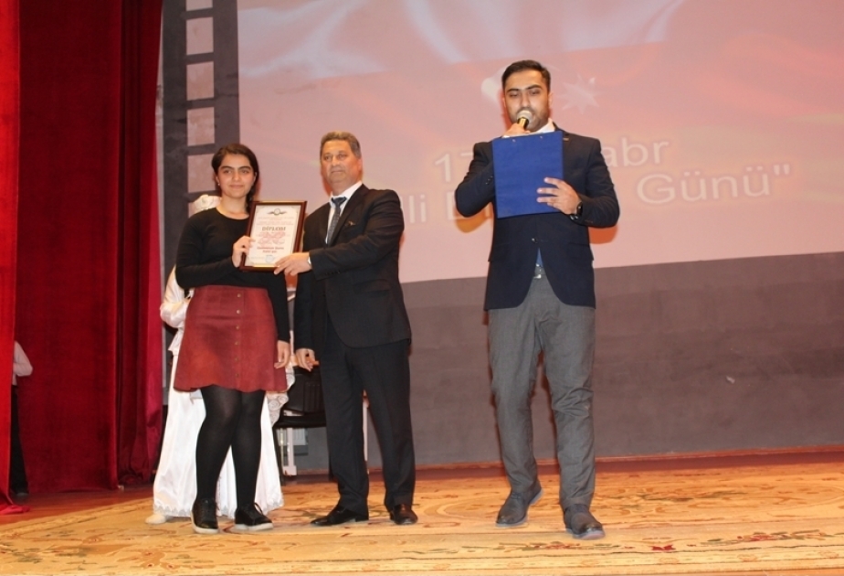 Milli Dirçəliş Günü ilə əlaqədar keçirilən müsabiqənin qalibləri mükafatlandırılıb
