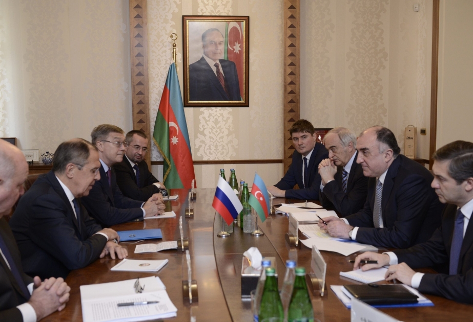Министр иностранных дел Эльмар Мамедъяров встретился с министром иностранных дел России Сергеем Лавровым