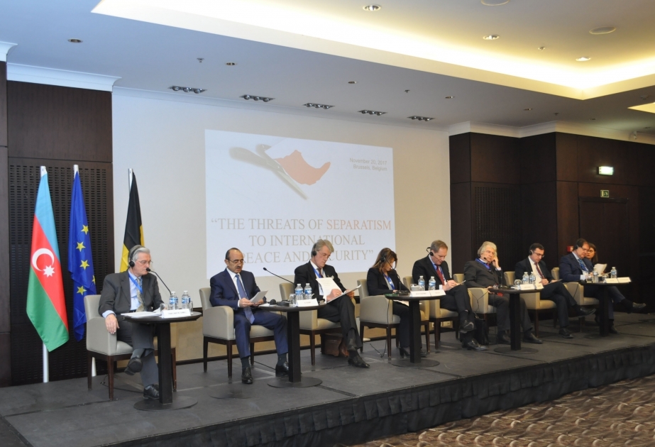 Azerbaijani President`s Assistant Ali Hasanov addresses European Azerbaijanis` Karabakh Forum in Brussels