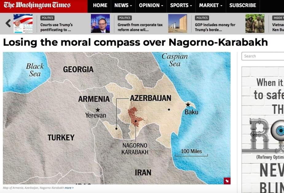 “The Washington Times” qəzetində Xankəndindəki qanunsuz rejimə yardım göstərilməsi barədə məqalə dərc edilib