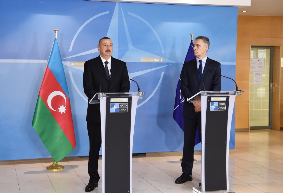 Bruxelles : déclaration à la presse du président azerbaïdjanais et du secrétaire général de l’OTAN VIDEO