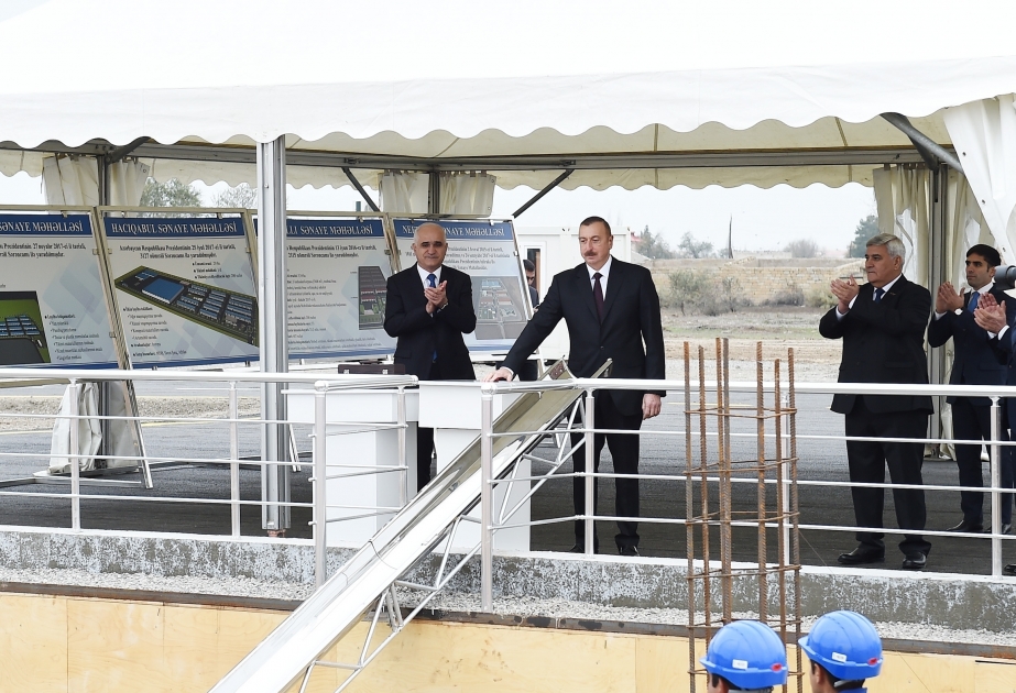 President Ilham Aliyev laid foundation stone for Sabirabad Industrial Hub VIDEO