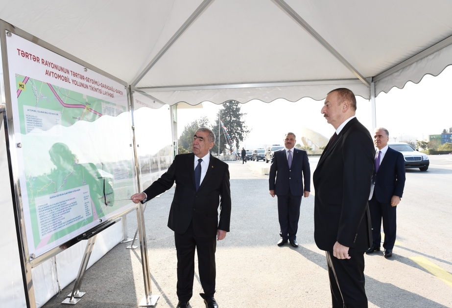 President Ilham Aliyev inaugurated Tartar-Seydimli-Garadaghli-Sarov highway VIDEO