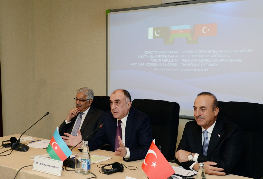 В Баку состоялась совместная пресс-конференция министров иностранных дел Азербайджана, Турции и Пакистана ОБНОВЛЕНО