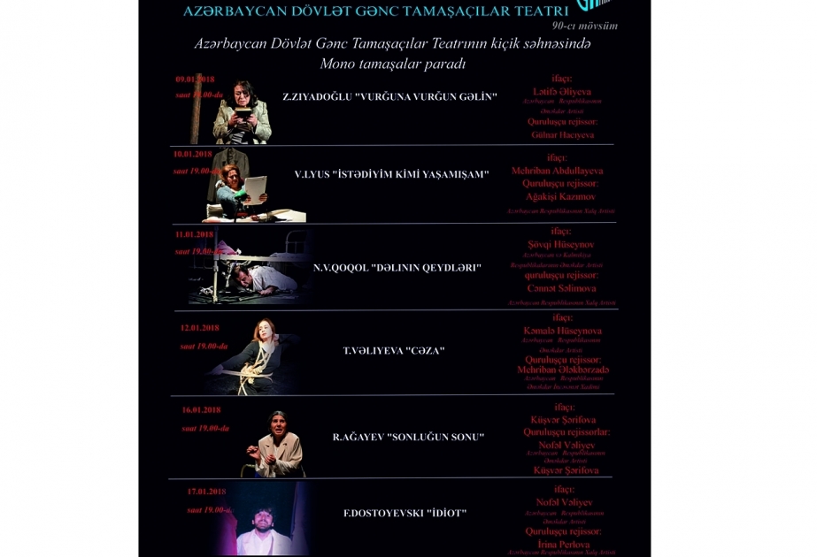 Gənc Tamaşaçılar Teatrı “Monotamaşalar paradı” adlı teatr bayramına dəvət edir