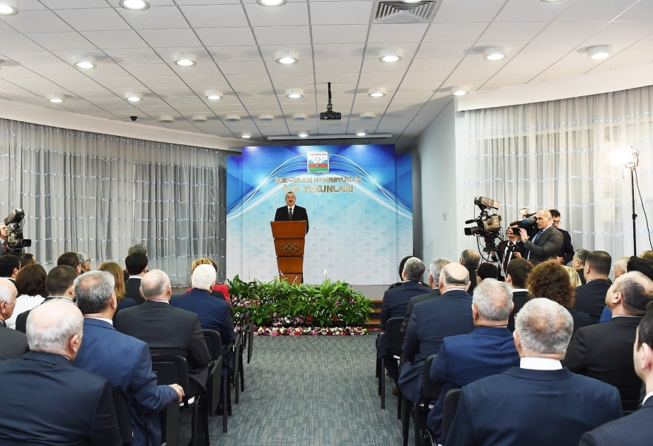 Präsident Ilham Aliyev nahm an Veranstaltung gewidmet den Sportergebnissen des Jahres 2017 teil VIDEO