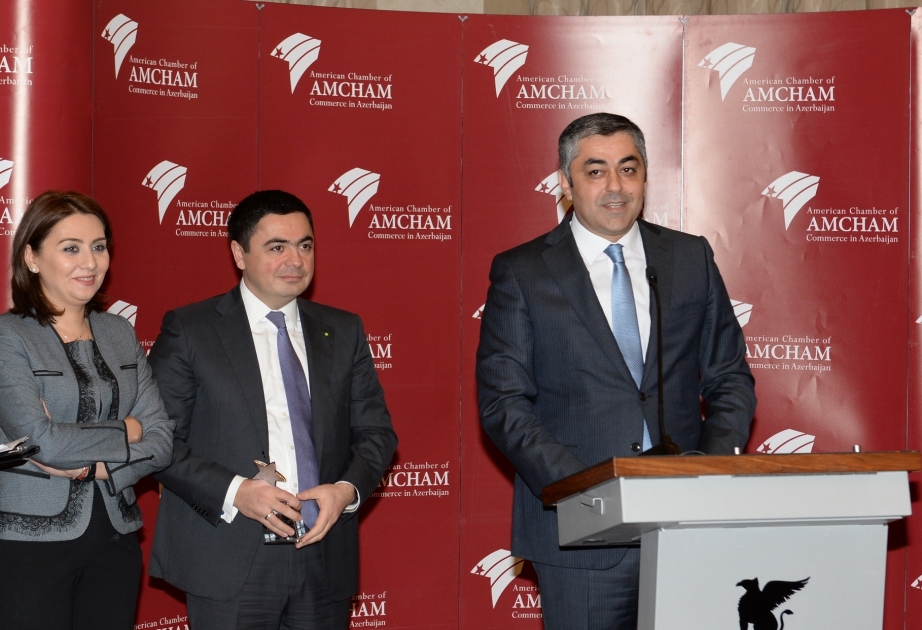 Azerbaijan`s minister of transport, communications and high technologies meets with members of AmCham