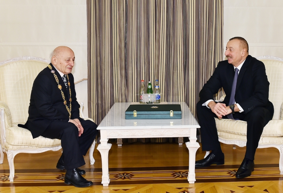 President Ilham Aliyev presented "Heydar Aliyev" Order to People`s Artist Omar Eldarov VIDEO