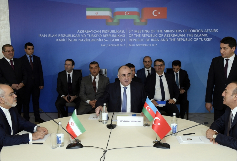 Baku hosts 5th trilateral meeting of Azerbaijani, Iranian, Turkish FMs