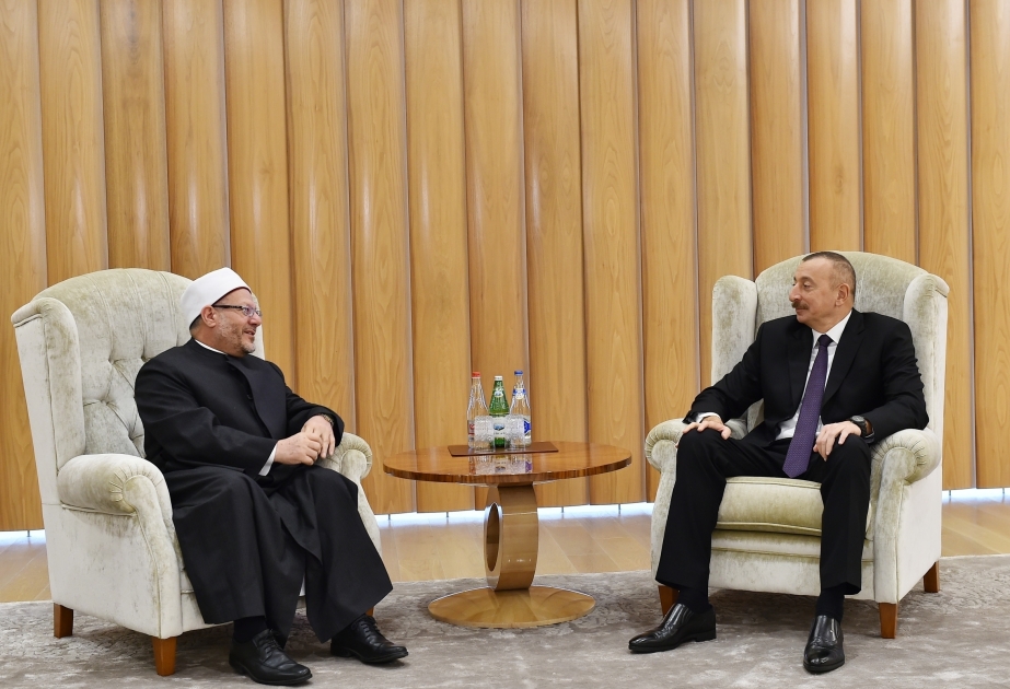 President Ilham Aliyev received Egypt's grand mufti VIDEO
