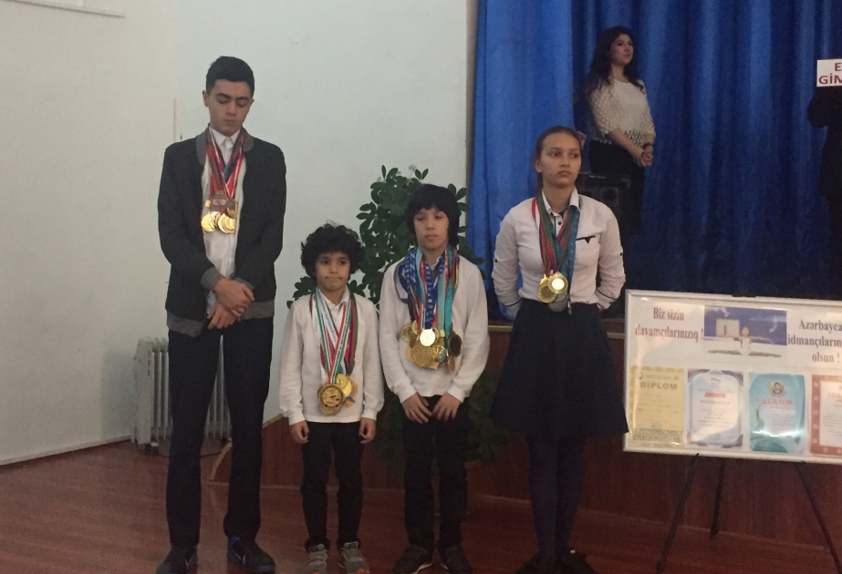 Olimpiya, Avropa və dünya çempionlarımız şagirdlərlə görüşüblər