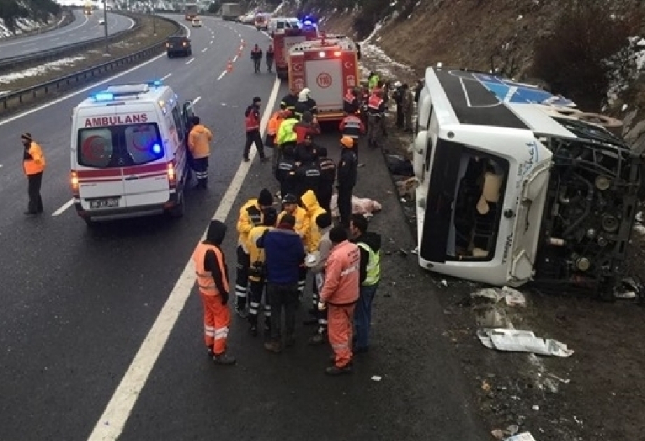 At least 2 killed, 20 injured in bus crash near Turkey's Ankara