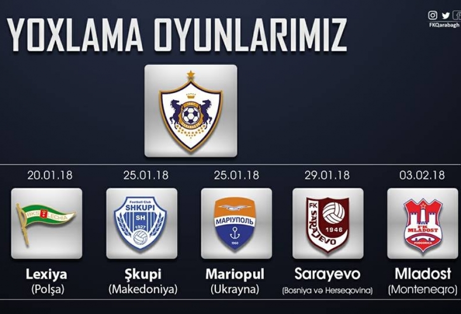 “Qarabağ”ın Antalyadakı rəqibləri müəyyənləşib